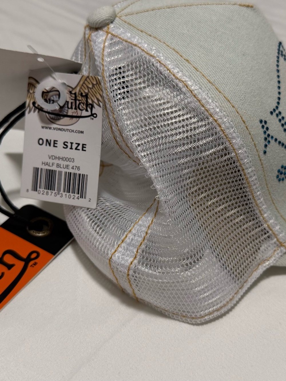 NEW Light Stone Denim Snapback Trucker Hat by Von Dutch